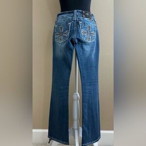 Miss Me Blue Flare Jeans with Embellished Pockets